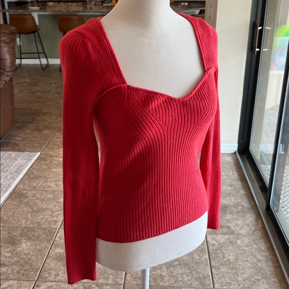 90s Style Cotton Ribbed Fitted Top - Picture 2 of 7